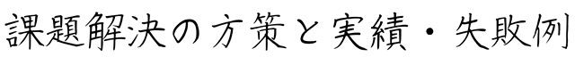 課題解決の方策と実績・失敗例